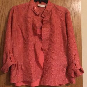 Peach Ruffled Jacket w/Matching Tank
